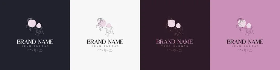 Line art creative and minimal animal logo Stock Illustration