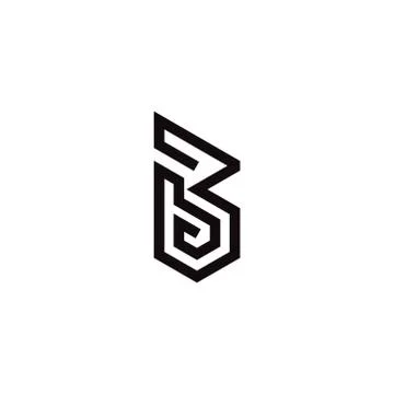 Line art Creative Initial Letter B Business logo Design Template Vector Illus Stock Illustration
