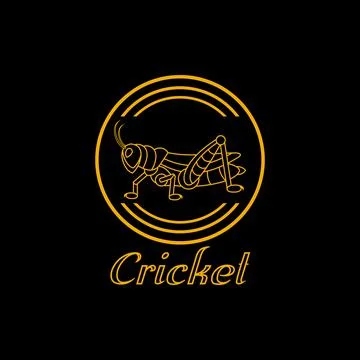 Line art, cricket vector, Stock Illustration