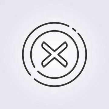 Line art cross checklist flat icon vector illustration design Stock Illustration