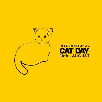 Line art design of Cat vector illustration Stock Illustration
