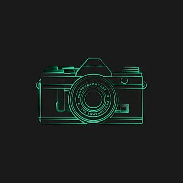 Line art design of Mirrorless camera Stock Illustration