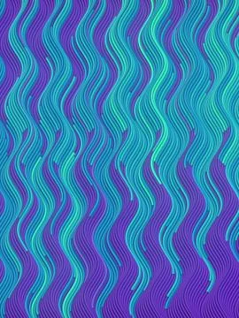 Line art digital pattern. Colored wave bend vertical lines background 3d rend Stockillustratie