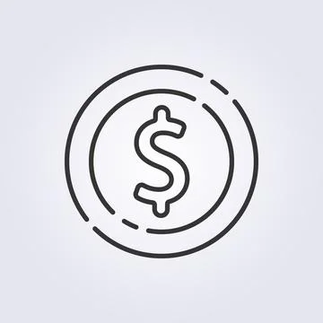 Line art dollar icon vector illustration design Stock Illustration