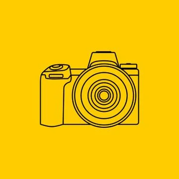 Line art of DSLR Camera vector illustration Stock Illustration