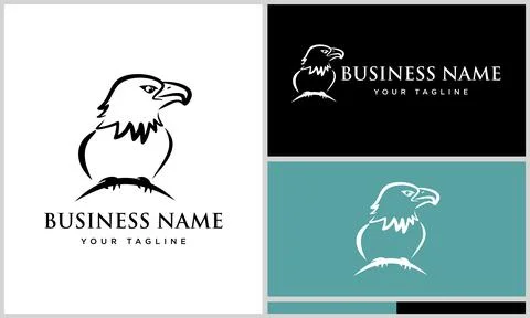 Line art eagle logo template Stock Illustration