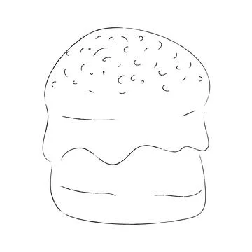 Line art of Easter baked goods. Easter cake. Stock Illustration