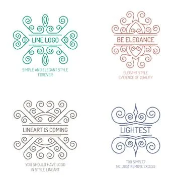 Line art emblems Stock-Illustration
