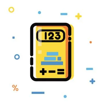 Line art flat Style. Calculation Application development, business and Stock Illustration