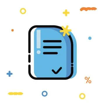 Line art flat Style. Document Application development, business and information Stock Illustration