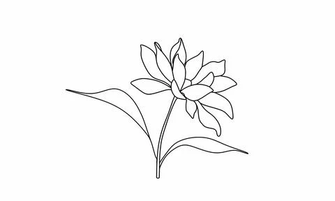 Line art flower Illustrazione stock