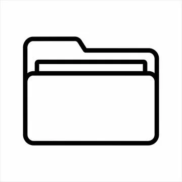 Line art folder icon for document storage and organization with 8K ultra qu.. Stock Illustration