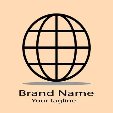 Line-Art Globe Grid logo design Illustrazione stock