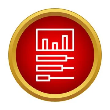 Line art graph and sliders settings icon Stock Illustration