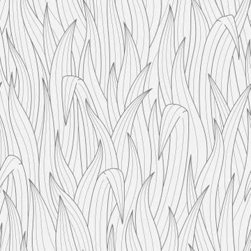 Line art grass seamless pattern. Two color vector graphic. Illustrazione stock