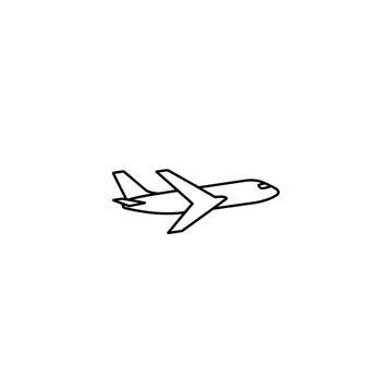 Line art icon of an airplane, vector graphic for travel, vector graphic rep.. Stock Illustration