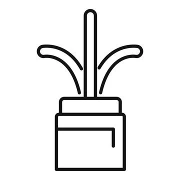 Line art icon of a reed diffuser scenting a room Stock Illustration