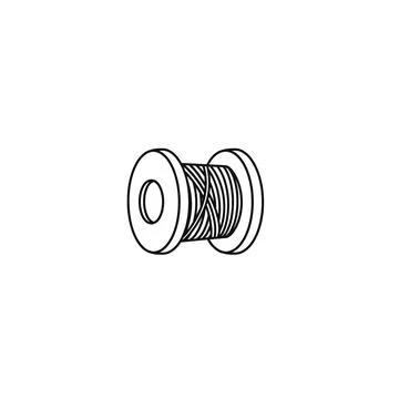 Line art icon of a spool of thread Stock Illustration
