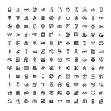 Line art icons collection for web and mobile 스톡 일러스트