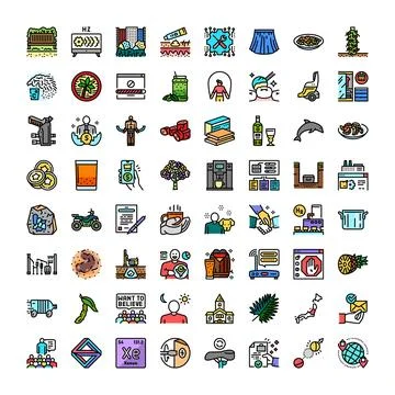 Line art icons representing various concepts illustration 库存插图