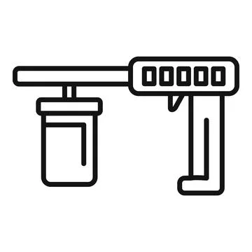 Line art illustration of a barcode scanner 스톡 일러스트