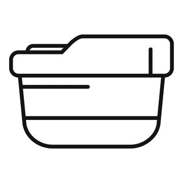 Line art illustration of an empty plastic basin Illustrazione stock
