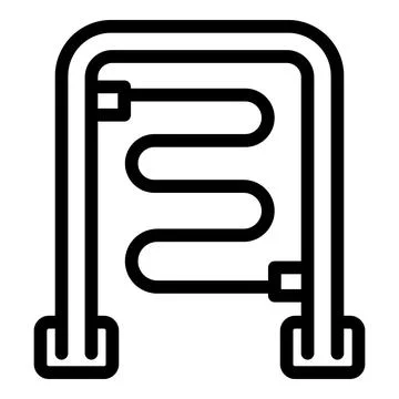 Line art illustration of a queue barrier Stock Illustration