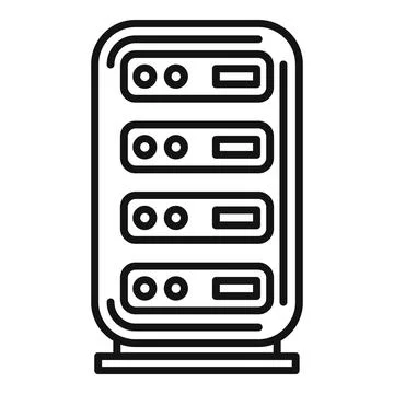 Line art illustration of server rack 스톡 일러스트