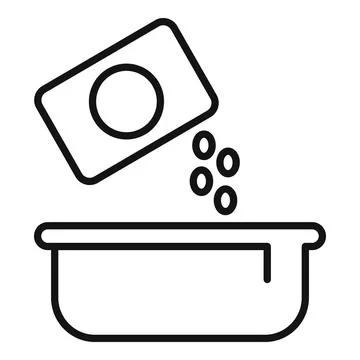Line art illustration of tablet dissolving in water Illustrazione stock