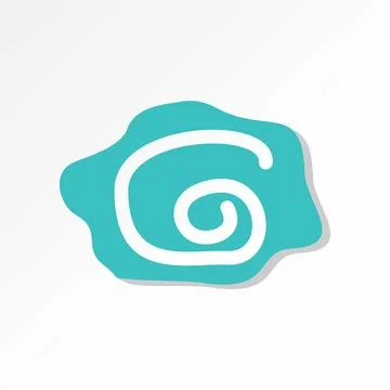 Line art initial G font irregular 3D background artistic children simple draw Illustrazione stock