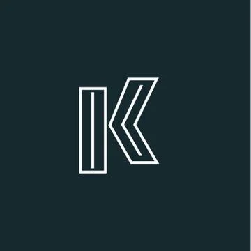 Line art Initial letter K logo design  Illustrazione stock