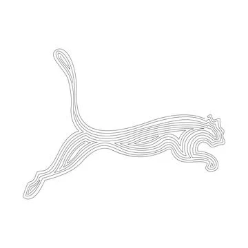 Line art leopard Illustrazione stock