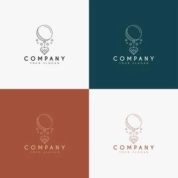 Line art minimal multipurpose logo template retro Stock Illustration