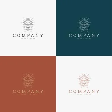Line art minimal multipurpose logo template retro Stock Illustration