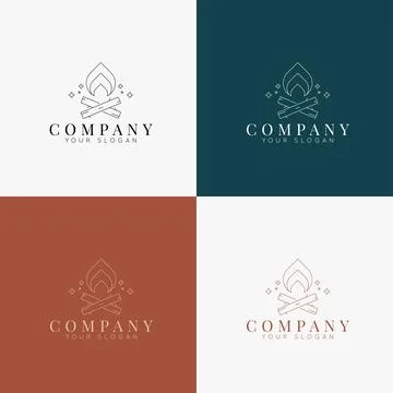Line art minimal multipurpose logo template retro Stock Illustration