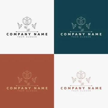 Line art minimal multipurpose logo template retro Stock Illustration