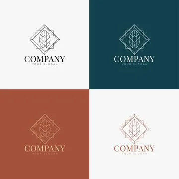 Line art minimal multipurpose logo template retro Stock Illustration