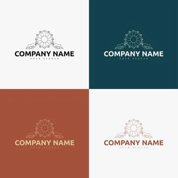Line art minimal multipurpose logo template retro Stock Illustration