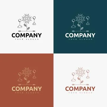 Line art minimal multipurpose logo template retro Stock Illustration