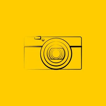 Line art of Mirrorless Camera Stock Illustration