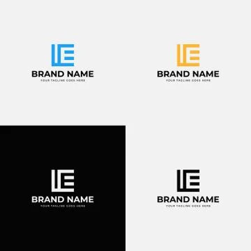 Line Art Modern creative Circle Letter E Letter Logo Design Vector . Line Let Stock Illustration