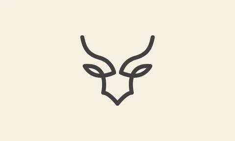 Line art modern shape head deer animal logo vector icon symbol graphic desi.. Illustrazione stock