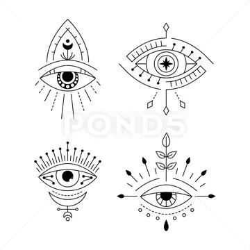 Mystic Eyes. Esoteric and Astrology Tattoo Symbol, Occult Alchemy Amulet of  Human Eye Stock Vector - Illustration of logo, mystical: 241788007