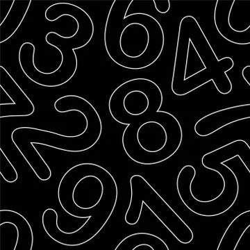 Line art numeral seamless pattern. 库存插图