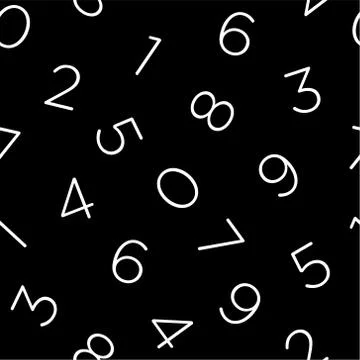 Line art numeric seamless pattern. Stock Illustration