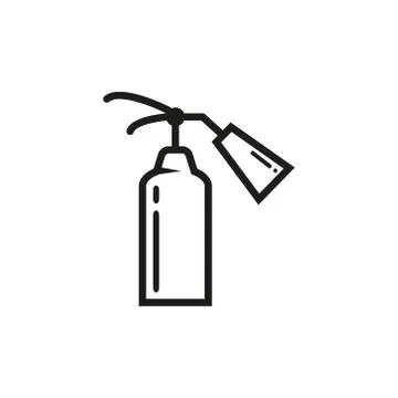 Line art outline vector icon fire extinguisher Stock Illustration