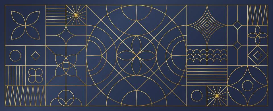 Line art pattern. Abstract circle background. Luxury ornament frame. Graphic Illustrazione stock