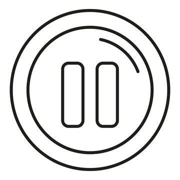 Line art pause button media player control icon Illustrazione stock