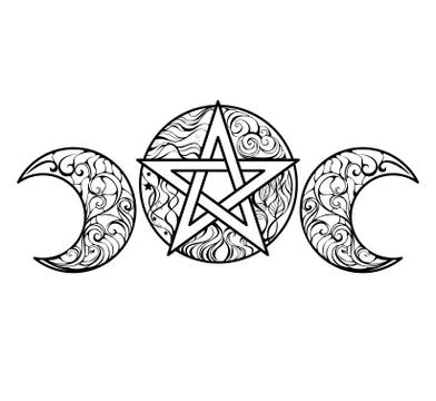 Line art pentagram Stock Illustration