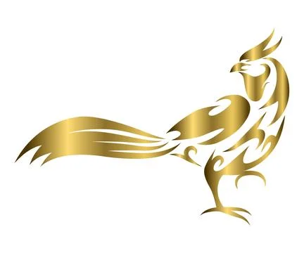 Line art of pheasant that is walking.. Stock Illustration